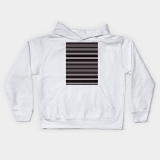 Black and White Thin Horizontal Striped Lines Kids Hoodie